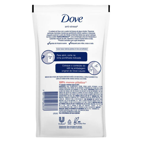 Sabonete Anti-Stress Dove Água Micelar Refil, Líquido, 1 Unidade Com 200Ml