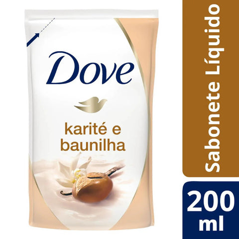 Sabonete Dove Delicious Care Karité e Baunilha, Refil, Líquido, 1 Unidade Com 200Ml
