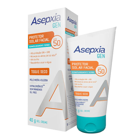 Protetor Solar Facial Asepxia Gen Mista a Oleosa - FPS 50 - 40 g