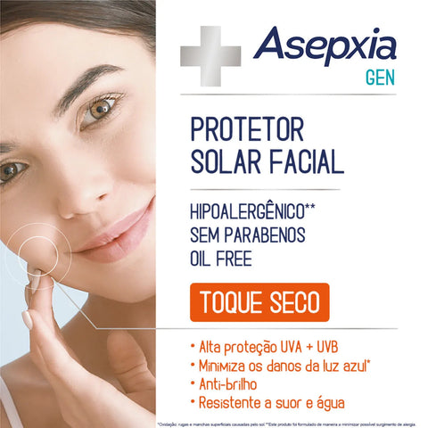 Protetor Solar Facial Asepxia Gen Mista a Oleosa - FPS 50 - 40 g