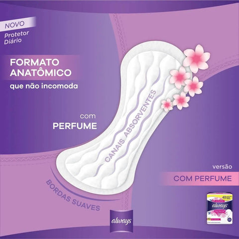 Protetor Diário Always Com Perfume Com 40 Unidades