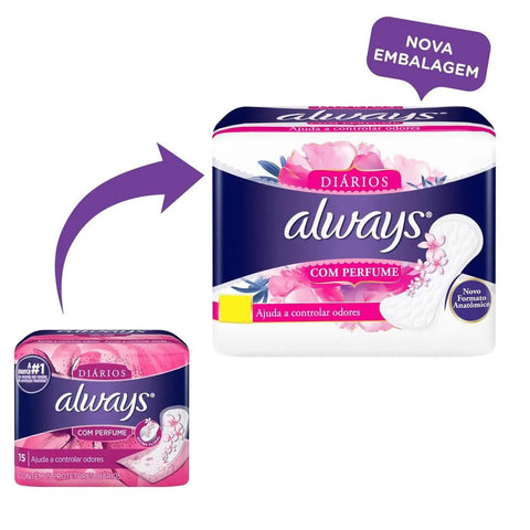 Protetor Diário Always Com Perfume Com 40 Unidades