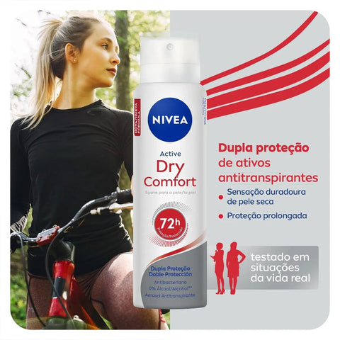Desodorante Antitranspirante Feminino Nivea Dry Comfort Plus, Aerossol, 1 Unidade Com 150Ml