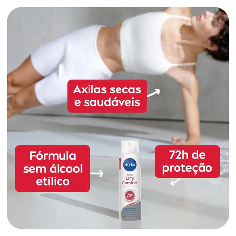 Desodorante Antitranspirante Feminino Nivea Dry Comfort Plus, Aerossol, 1 Unidade Com 150Ml