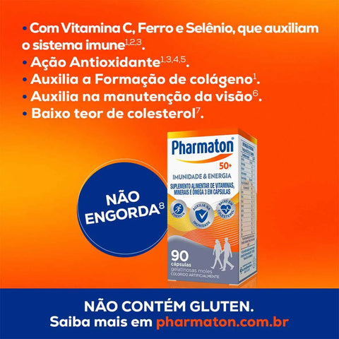 Polivitamínico Pharmaton 50+ 90 Unidades - Cápsula