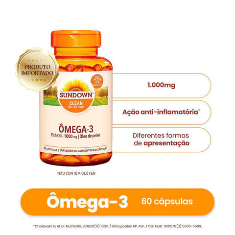 Ômega 3 (Sundown Naturals) 1000mg - 60 Unidades - Cápsula (A1)