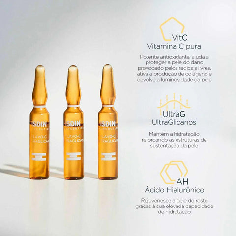 ISDIN Flavo-C Serum Facial Ultraglican 2 Ml Com 10 Ampolas