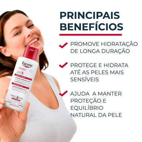 Loção Hidratante Para Pele Sensivel e Seca Eucerin Ph5 - 250Ml