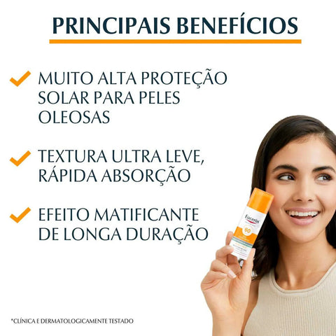 Protetor Solar Facial Eucerin Oil Control FPS 60 - 52 g