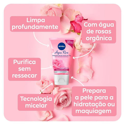 Sabonete Em Gel Facial Nivea Micellair Água de Rosas 150Ml