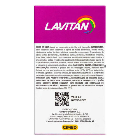 Polivitamínico Lavitan A-Z Mulher 60 Unidades - Comprimido