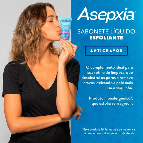 Sabonete Esfoliante Asepxia Líquido Com 100Ml