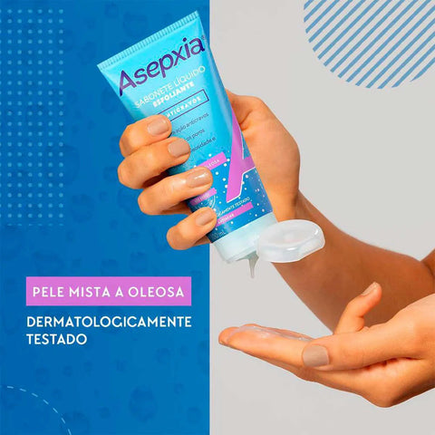 Sabonete Esfoliante Asepxia Líquido Com 100Ml