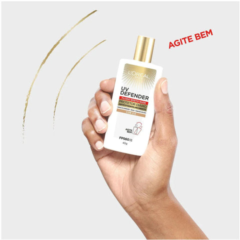 Protetor Solar Facial L'Oréal UV Defender Cor 3.0 - FPS 60 - 40 g