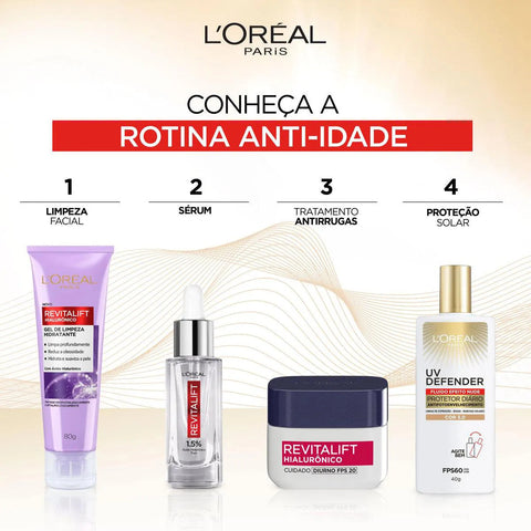Protetor Solar Facial L'Oréal UV Defender Cor 3.0 - FPS 60 - 40 g