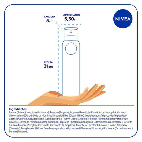 Desodorante Antitranspirante Feminino Nivea Invisible For Black & White Clear, Aerossol, 1 Unidade Com 200Ml
