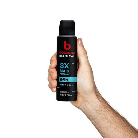 Desodorante Antitranspirante Masculino Bozzano Clinical Ultra Cool, Aerossol Com 150Ml