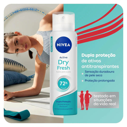 Desodorante Antitranspirante Feminino Nivea Active Dry Fresh Aerossol Com 150Ml