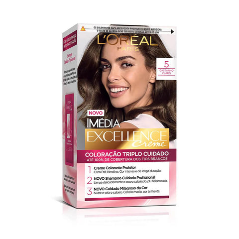 Tintura L'Oréal Imédia Excellence Creme Nº 5 Castanho Claro