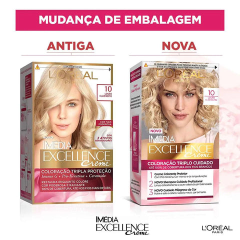 Tintura L'Oréal Imédia Excellence Creme Nº 10 Louro Claríssimo