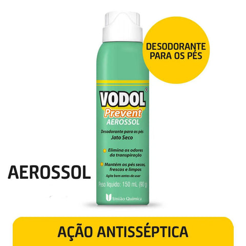 Desodorante Para Pés Vodol Prevent Aerossol, 1 Unidade Com 150Ml