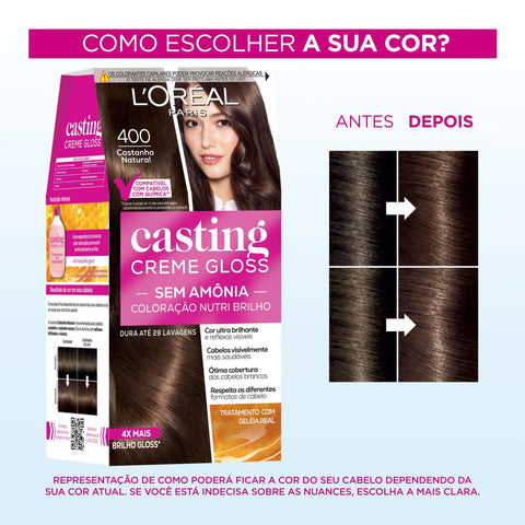 Tonalizante L'Oréal Casting Creme Gloss Nº 400 Castanho Natural