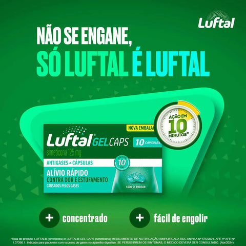 Luftal Gel Caps 125mg - 10 Unidades - Cápsula