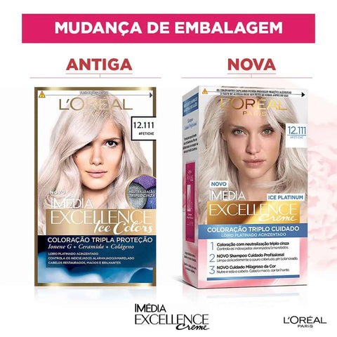 Tintura Imédia Excellence L'Oréal Ice Colors N° 12.111 Fetiche