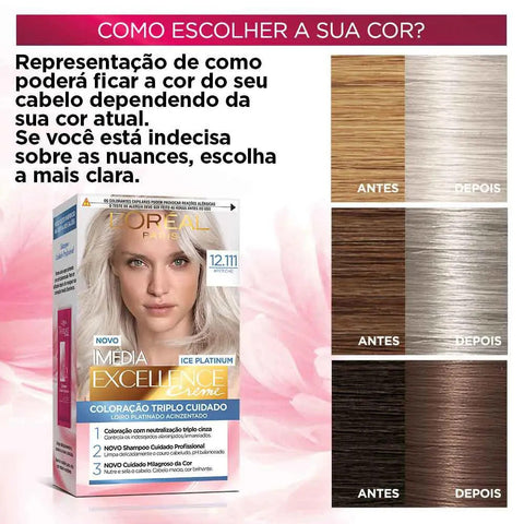 Tintura Imédia Excellence L'Oréal Ice Colors N° 12.111 Fetiche