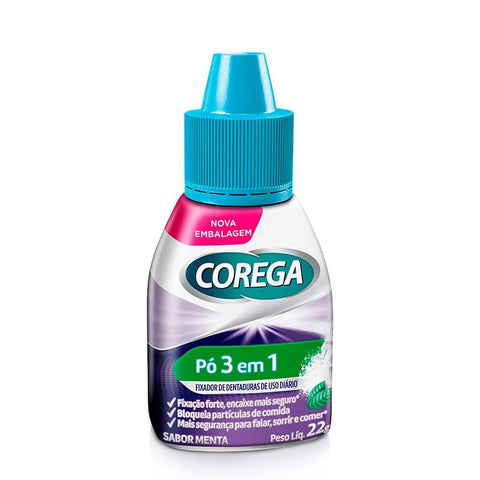 Fixador Para Dentadura Corega Em Pó, 1 Unidade Com 22G