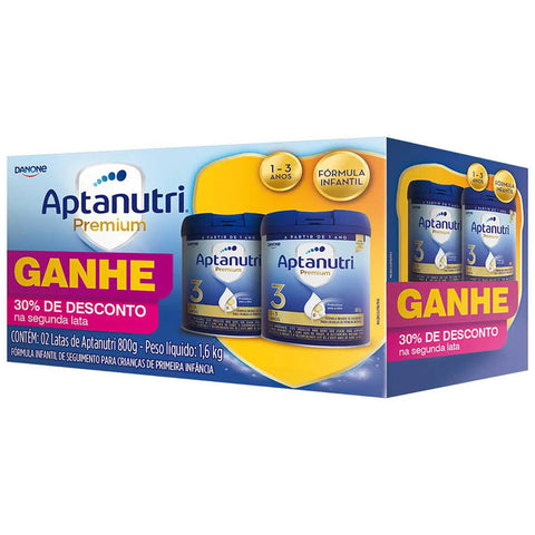 Fórmula Infantil Aptanutri Premium 3 1 a 3 Anos - 2 x 800 g