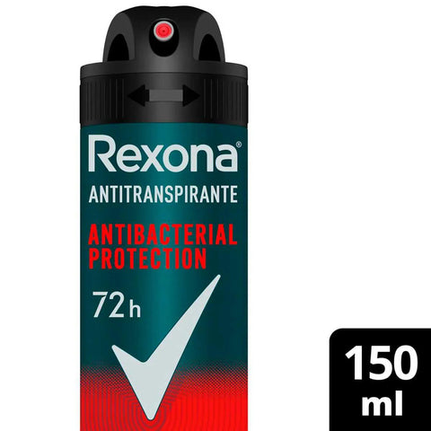 Desodorante Masculino Rexona Antibacterial Protection, Aerossol, 1 Unidade Com 150Ml