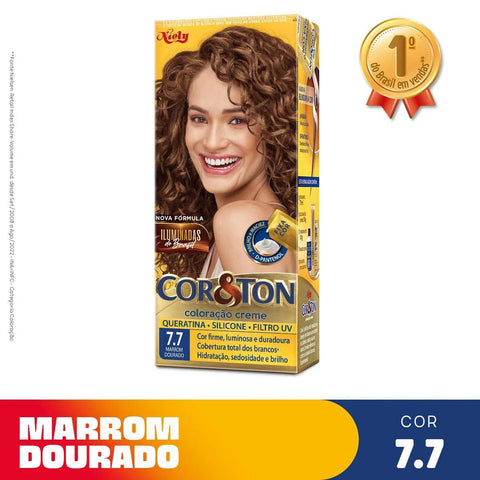 Tintura Cor & Ton Nº 7.7 Marrom Dourado
