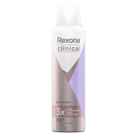 Desodorante Feminino Rexona Women Clinical Extra Dry, Aerossol, 1 Unidade Com 150Ml