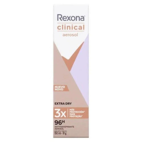 Desodorante Feminino Rexona Women Clinical Extra Dry, Aerossol, 1 Unidade Com 150Ml