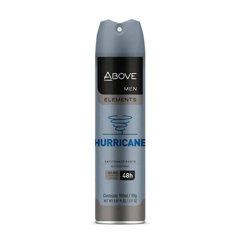 Desodorante Antitranspirante Above Men Elements Hurricane, Aerossol, 1 Unidade Com 150Ml