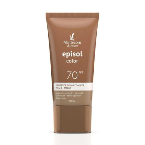 Protetor Solar Facial Episol Color Médio - FPS 70 - 40 mL