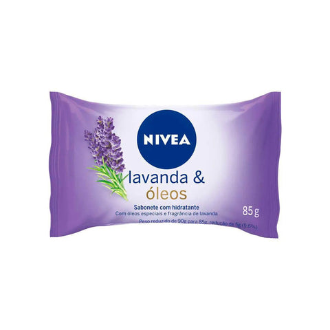Sabonete Hidratante Nivea Lavanda e Óleos, Barra, 1 Unidade Com 85G