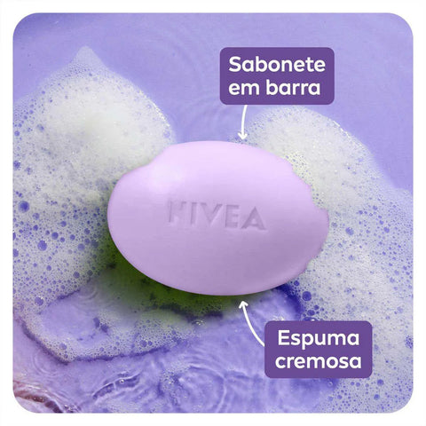 Sabonete Hidratante Nivea Lavanda e Óleos, Barra, 1 Unidade Com 85G