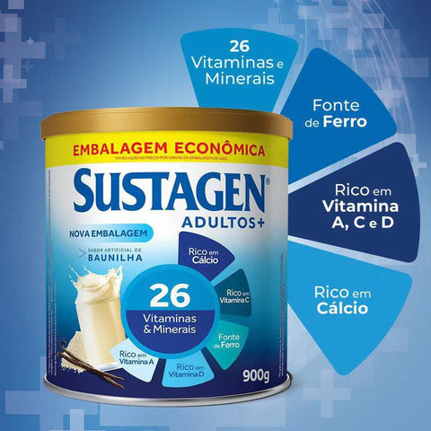Sustagen Adultos+ Sabor Baunilha - 900 g