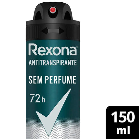 Desodorante Antitranspirante Masculino Rexona Men Sem Perfume, Aerossol, 1 Unidade Com 150Ml