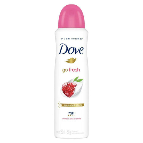 Desodorante Antitranspirante Feminino Dove Go Fresh, Romã e Verbena, Aerossol, 1 Unidade Com 150Ml