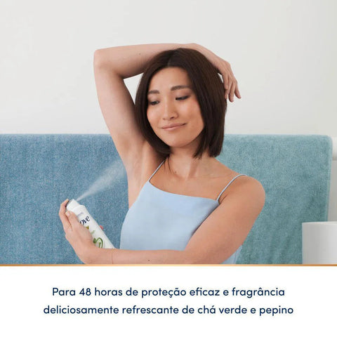 Desodorante Antitranspirante Feminino Dove Go Fresh, Pepino e Chá Verde, Aerossol, 1 Unidade Com 150Ml