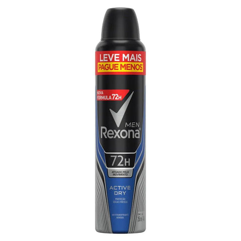 Desodorante Antitranspirante Masculino Rexona Men Aactive Dry, Aerossol, 1 Unidade Com 250Ml, Leve Mais Pague Menos
