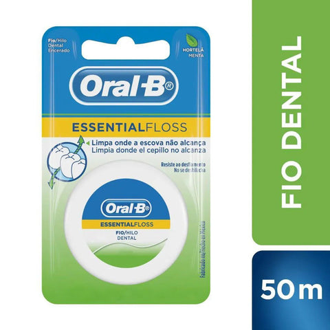 Fio Dental Oral-B Essential-Floss Hortelã, 1 Unidade Com 50M