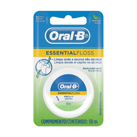 Fio Dental Oral-B Essential-Floss Hortelã, 1 Unidade Com 50M