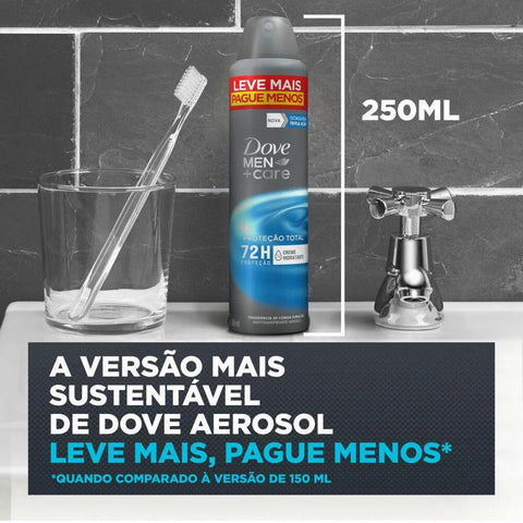 Desodorante Masculino Dove Men + Care Cuidado Total Aerossol, 1 Unidade Com 250Ml