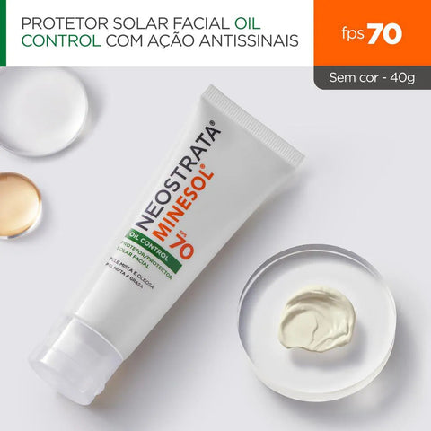 Protetor Solar Facial Neostrata Minesol Oil Control Sem Cor - FPS 70 - 40 g