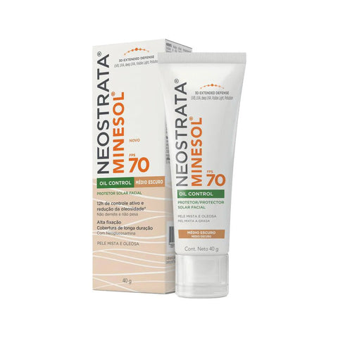 Protetor Solar Facial Neostrata Minesol Oil Control Pele Morena - FPS 70 - 40 g