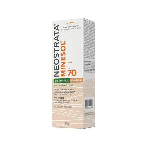 Protetor Solar Facial Neostrata Minesol Oil Control Pele Morena - FPS 70 - 40 g